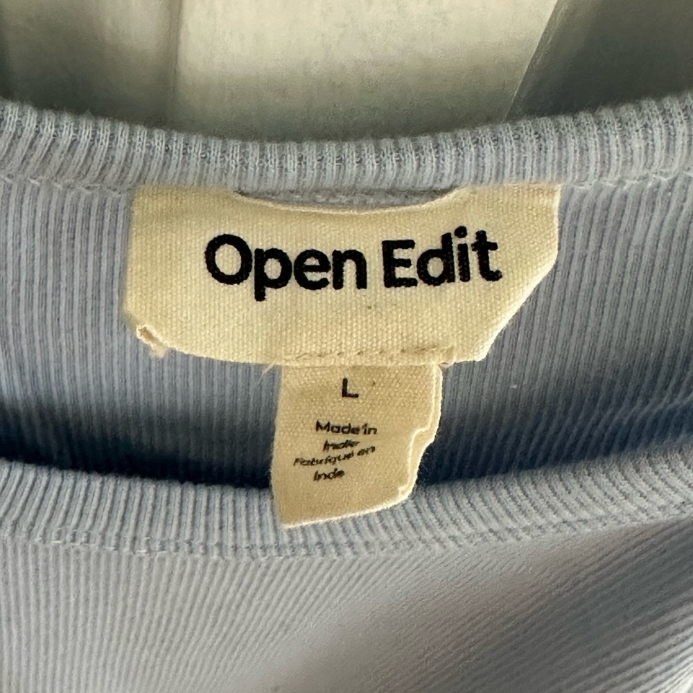 Open Edit Ribbed Crop Racerback Tank Periwinkle Blue - Picture 3 of 3